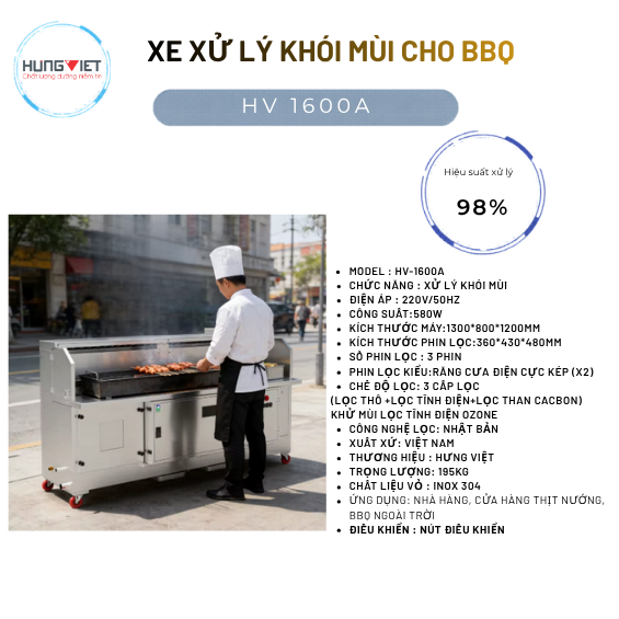 Xe xử lý khói mùi di động HV 1600A