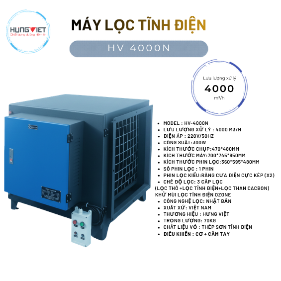 Máy lọc tĩnh điện HV-4000N